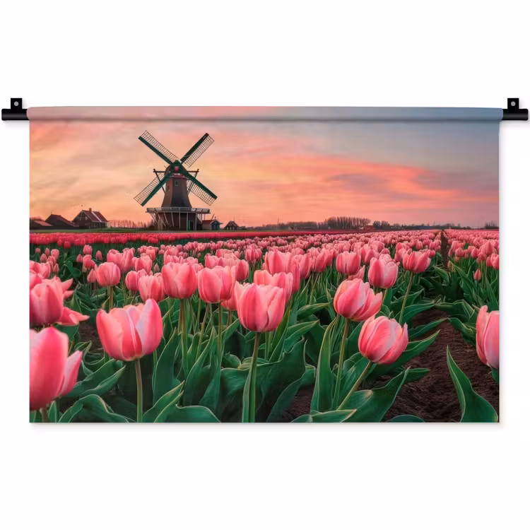 Wandkleed - Tulpen - Molen - Nederland — 1
