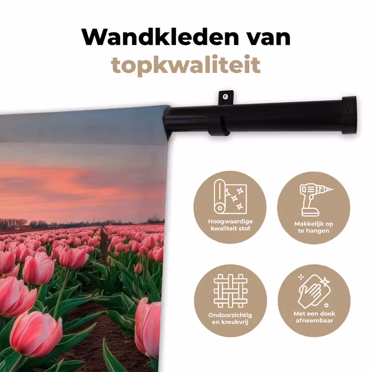 Wandkleed - Tulpen - Molen - Nederland — 3