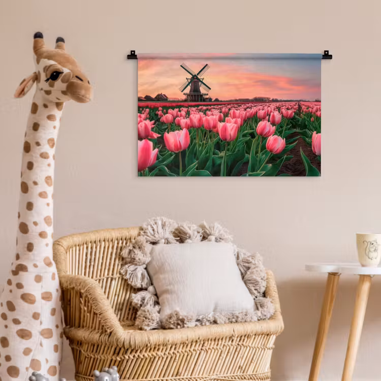 Wandkleed - Tulpen - Molen - Nederland — 5