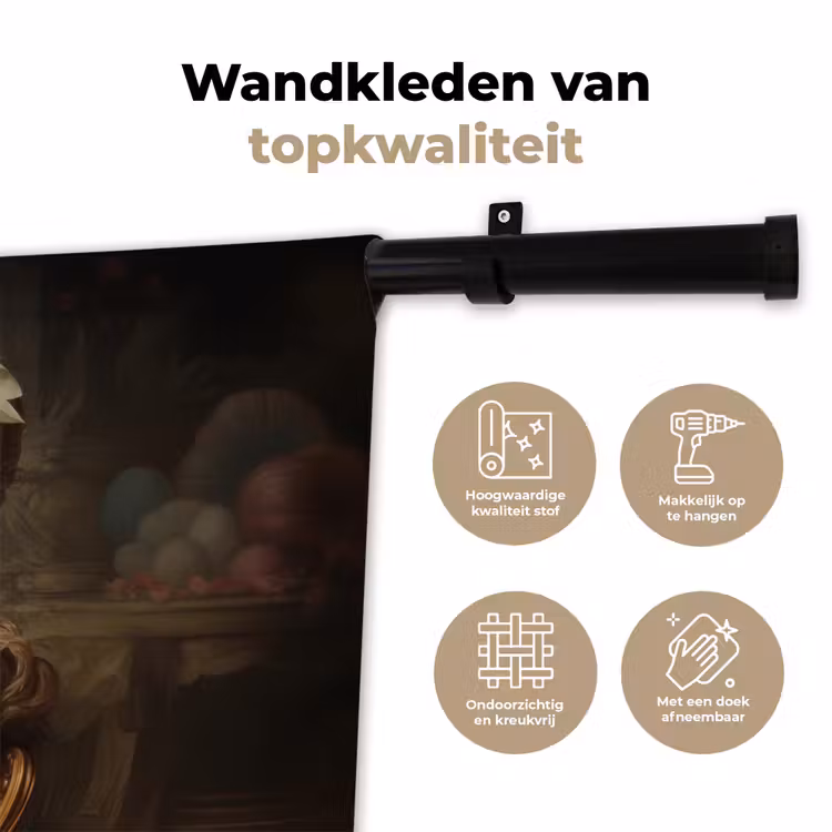 Wandkleed - Vrouw - Barokjurk - Kauwgom — 3