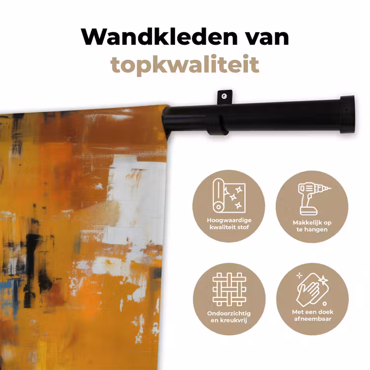 Wandkleed - Vrouw - Ogen - Penseelstreken - Geel — 3