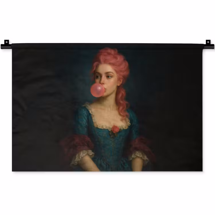 Wandkleed - Vrouw - Portret - Kauwgombel — 1