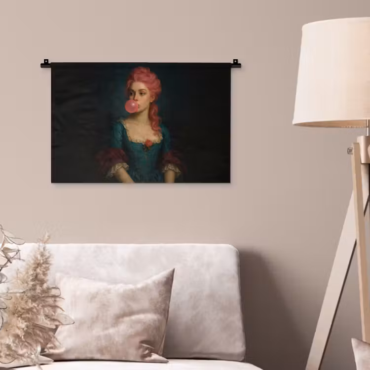 Wandkleed - Vrouw - Portret - Kauwgombel — 2