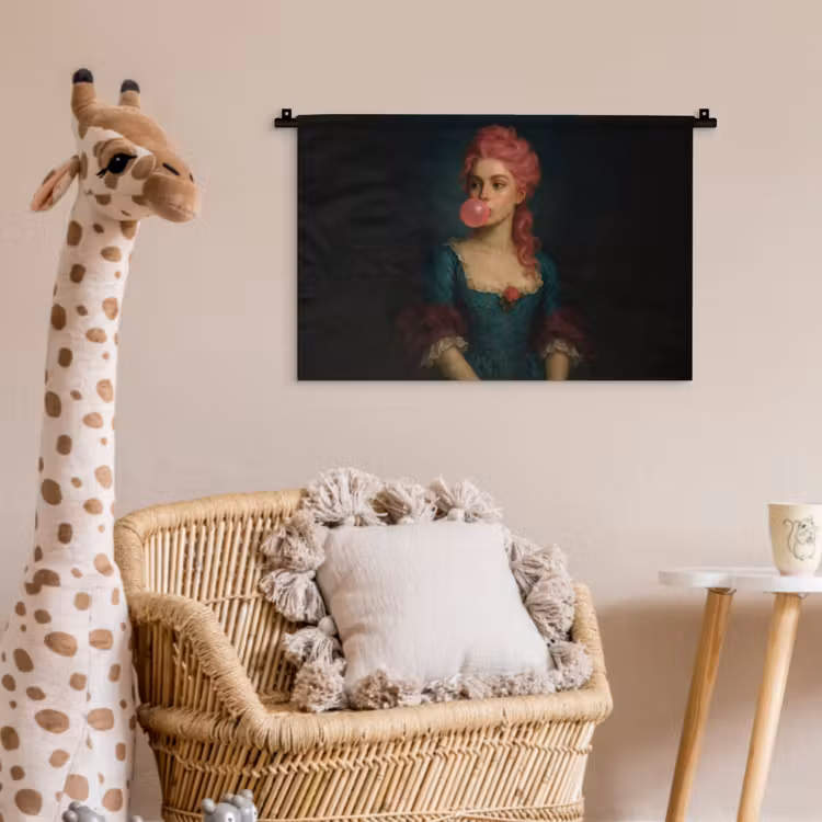 Wandkleed - Vrouw - Portret - Kauwgombel — 5