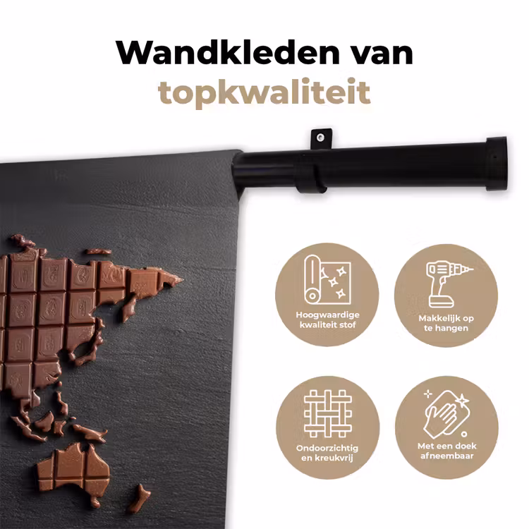 Wandkleed - Wereldkaart - chocola - Smakelijke uitstraling — 3