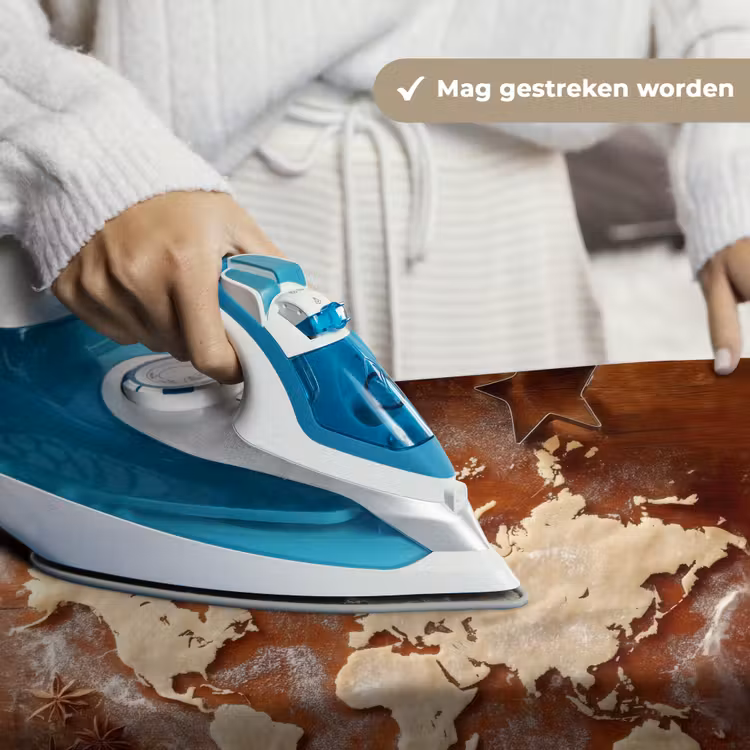 Wandkleed - Wereldkaart - Koekjesdeeg - Warme baksfeer — 6