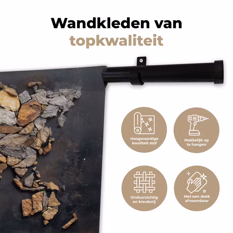 Wandkleed - Wereldkaart - Stenen - Realistisch — 3