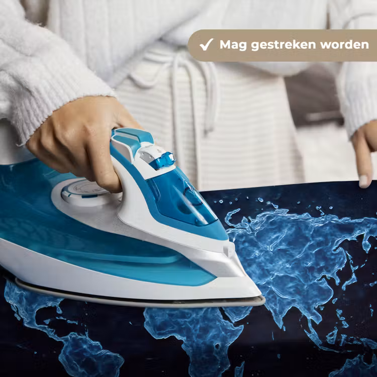 Wandkleed - Wereldkaart - Waterstructuur - Blauw — 6