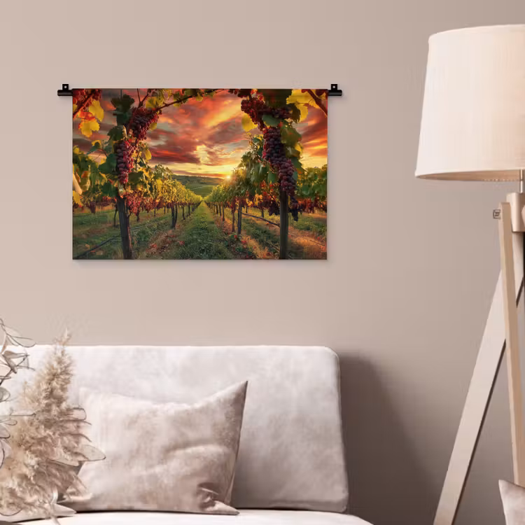 Wandkleed - Wijngaard - Druiven - Zonsondergang — 2