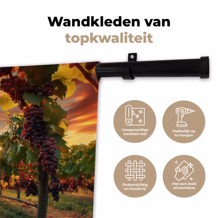 Wandkleed - Wijngaard - Druiven - Zonsondergang — 3