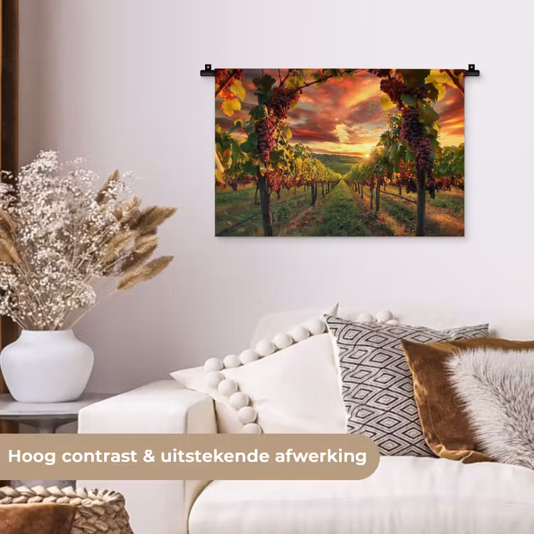 Wandkleed - Wijngaard - Druiven - Zonsondergang — 4