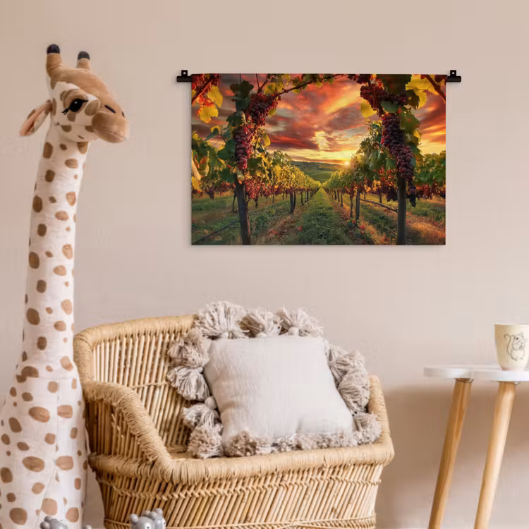 Wandkleed - Wijngaard - Druiven - Zonsondergang — 5