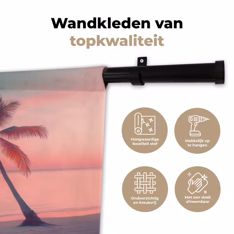 Wandkleed - Zee - Boot - Zonsondergang — 3
