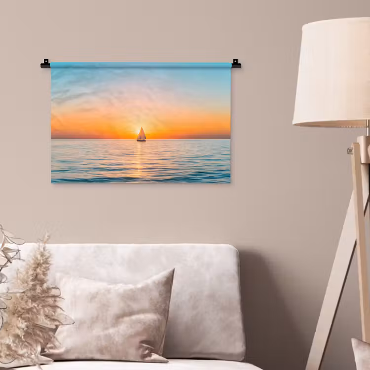 Wandkleed - Zee - Zeilboot - Zonsondergang — 2