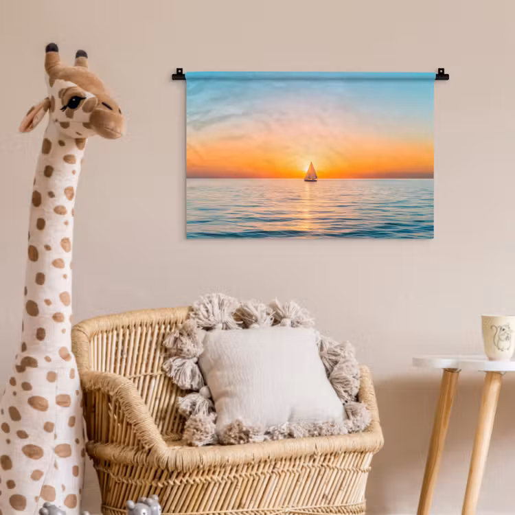 Wandkleed - Zee - Zeilboot - Zonsondergang — 5