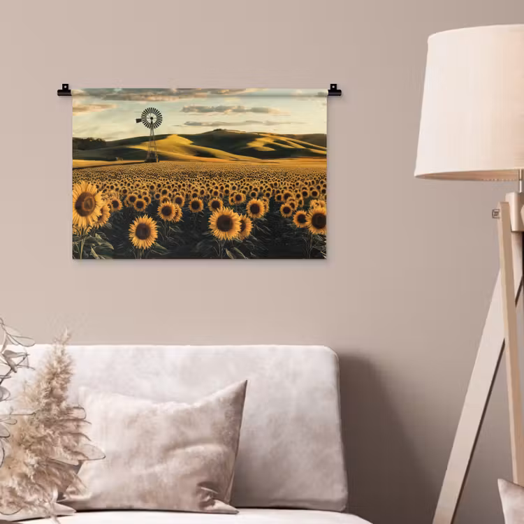 Wandkleed - Zonnebloem - Veld - Windmolen — 2