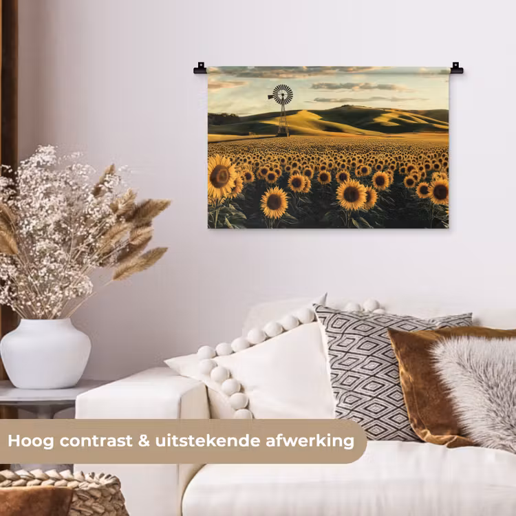 Wandkleed - Zonnebloem - Veld - Windmolen — 4