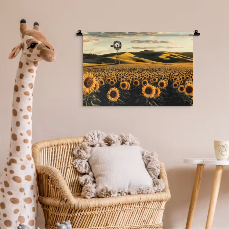 Wandkleed - Zonnebloem - Veld - Windmolen — 5