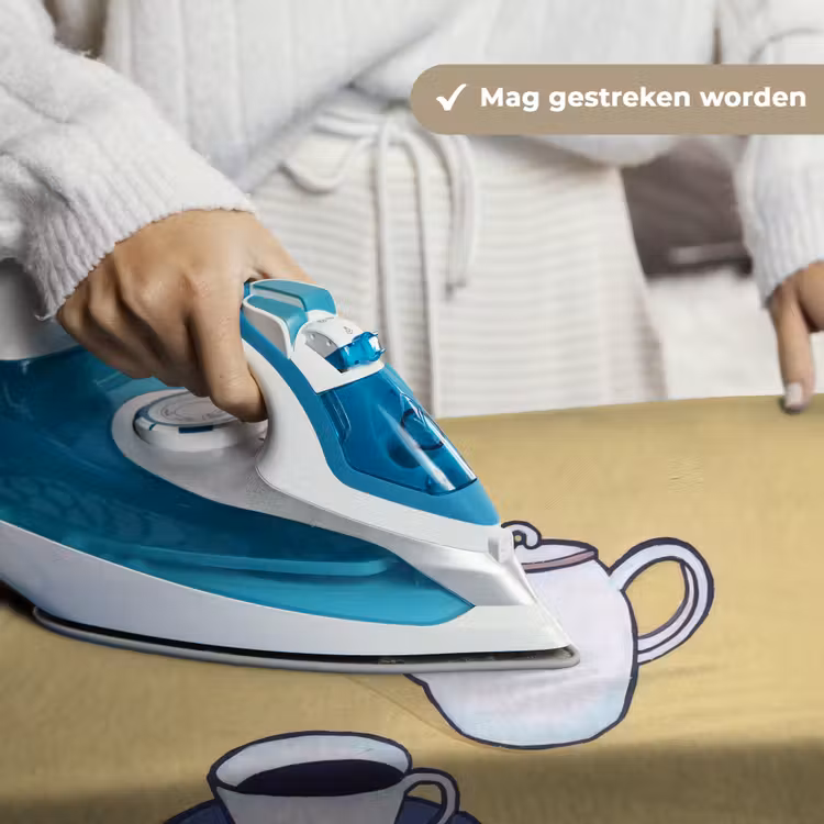 Wandkleed - Theepot - Kopje - Beige - Illustratie — 6