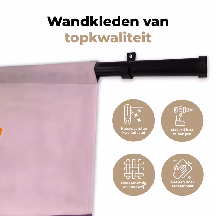 Wandkleed - Tulpen - Vaas - Strepen - Paars — 3