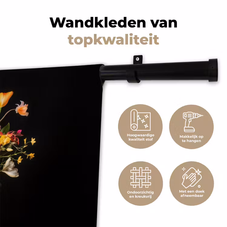 Wandkleed - Vaas - Bloemen - Tulpen — 3