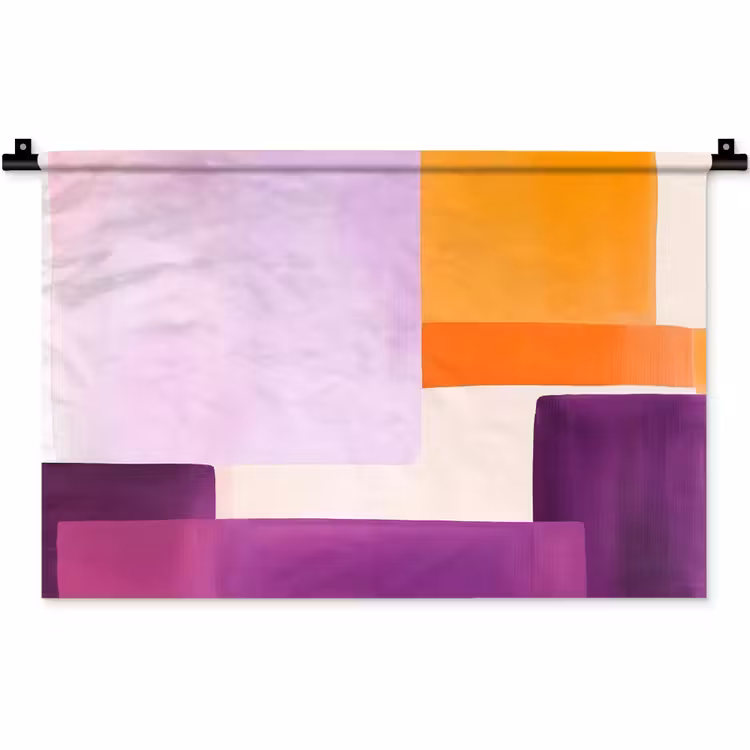 Wandkleed - Vlakken - Abstract - Rechthoekig - Oranje — 1