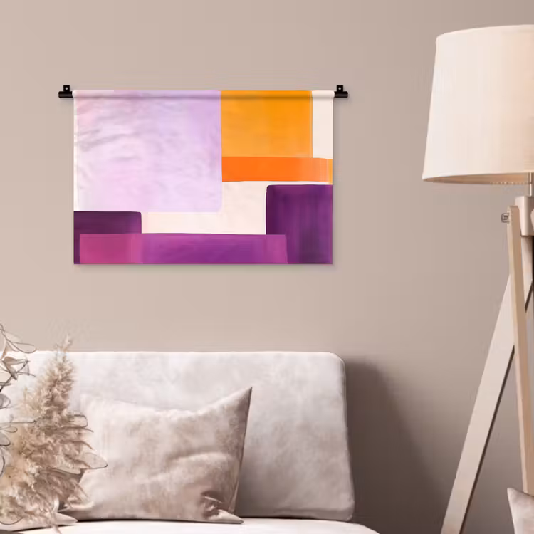 Wandkleed - Vlakken - Abstract - Rechthoekig - Oranje — 2