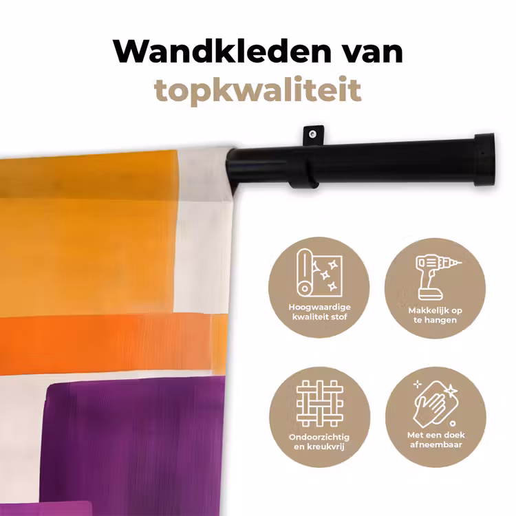 Wandkleed - Vlakken - Abstract - Rechthoekig - Oranje — 3