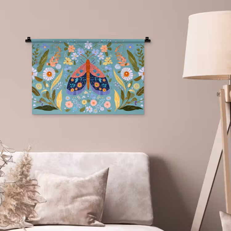 Wandkleed - Vlinder - Sierlijk - Bloemen - Bladeren — 2