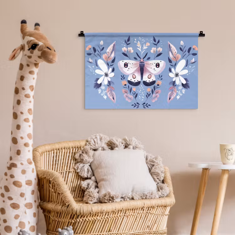 Wandkleed - Vlinder - Vleugels - Stippen - Bloemen — 5