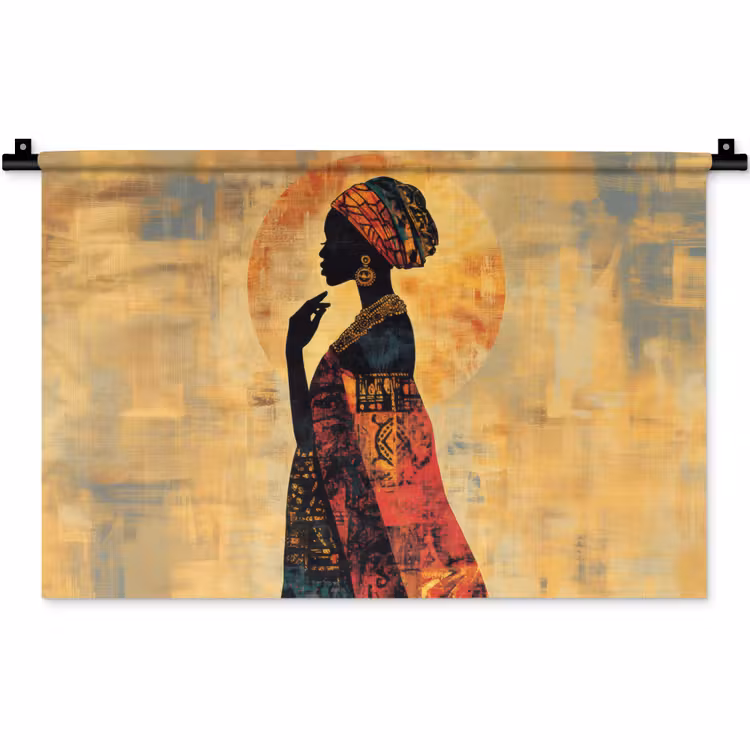 Wandkleed - Vrouw - Silhouet - Patronen - Sierlijk — 1