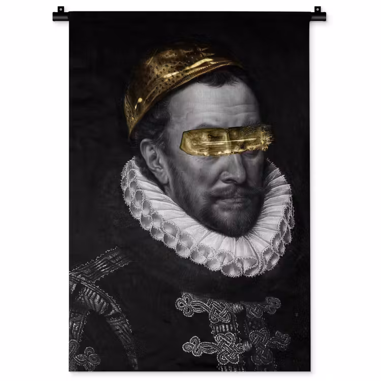 Wandkleed - Willem van Oranje - Adriaen Thomasz - Zwart - Wit — 1