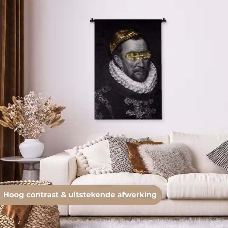 Wandkleed - Willem van Oranje - Adriaen Thomasz - Zwart - Wit — 5