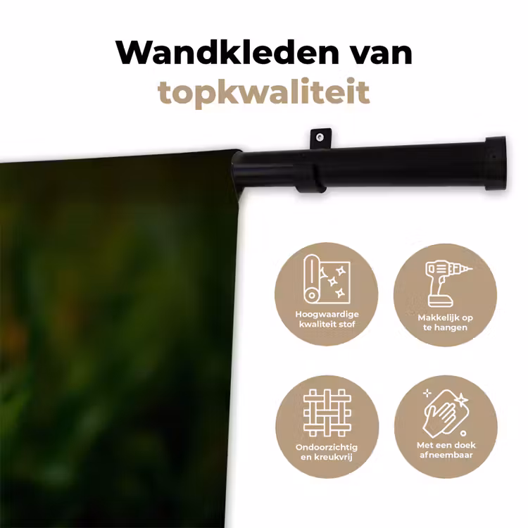 Wandkleed - Wit - Madeliefje - Bloem - Gras — 3