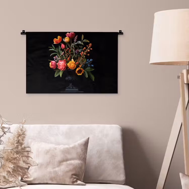Wandkleed - Tulpen - Bessen - Boeket - Vaas — 2