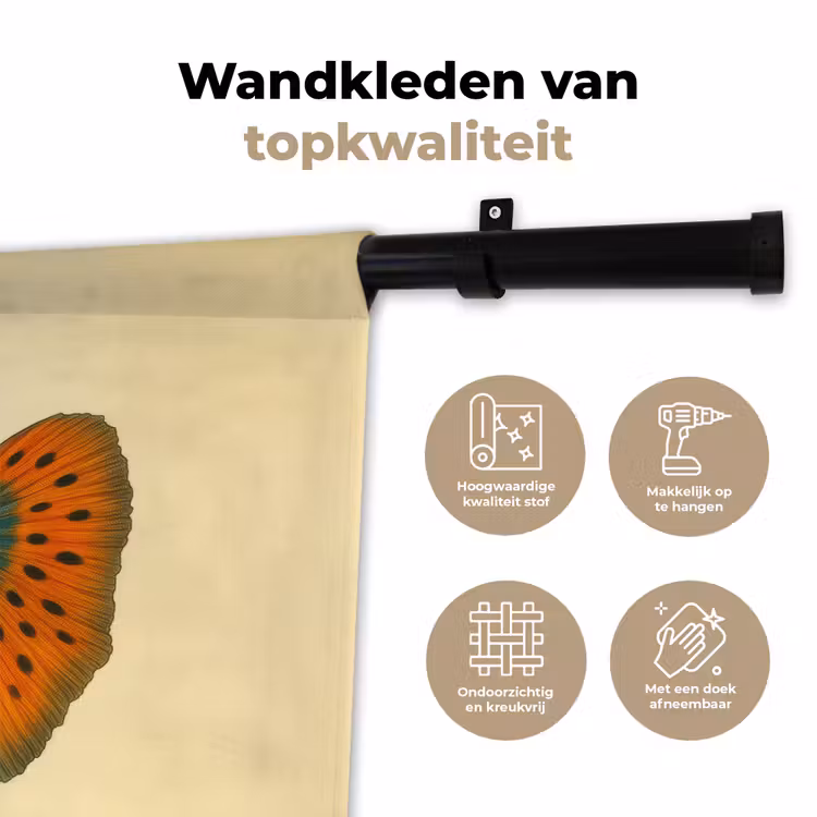 Wandkleed - Vis - illustratie - Stippen - Oranje — 3