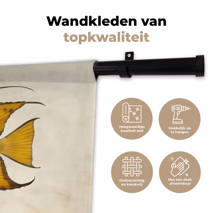 Wandkleed - Vis - Sierlijk - Vinnen - Illustratie — 3