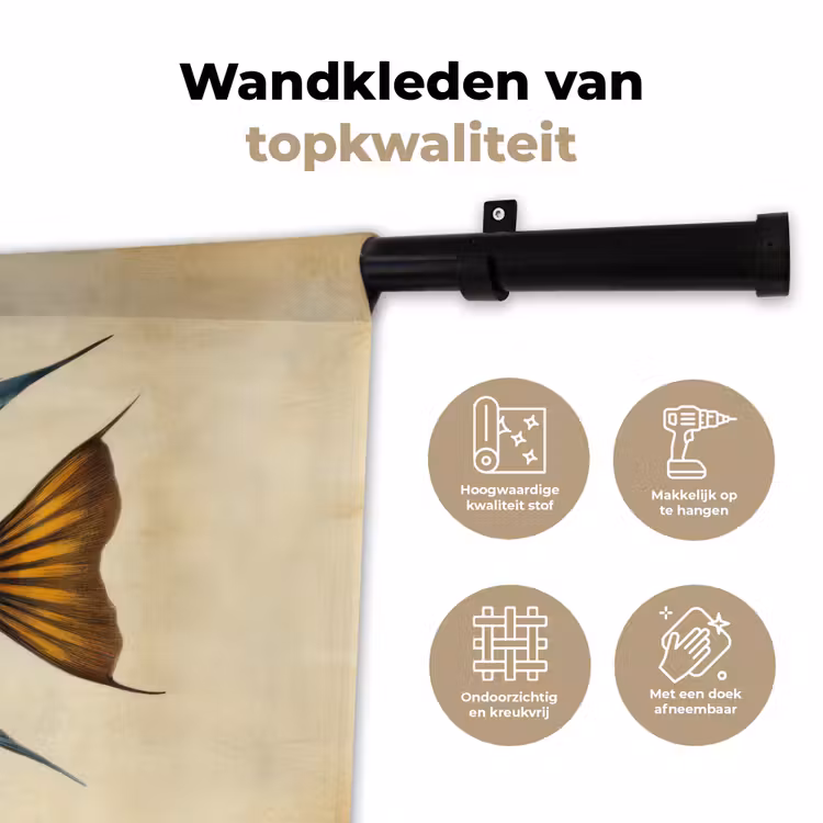 Wandkleed - Vis - Tropisch - Strepen - Vinnen — 3