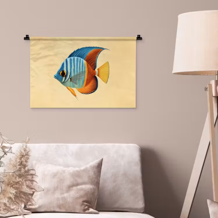 Wandkleed - Vis - Vinnen - Blauw - Ogen — 2