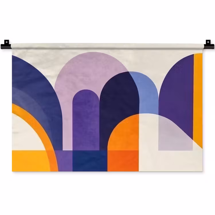 Wandkleed - Vormen - Abstract - Grafisch - Oranje — 1