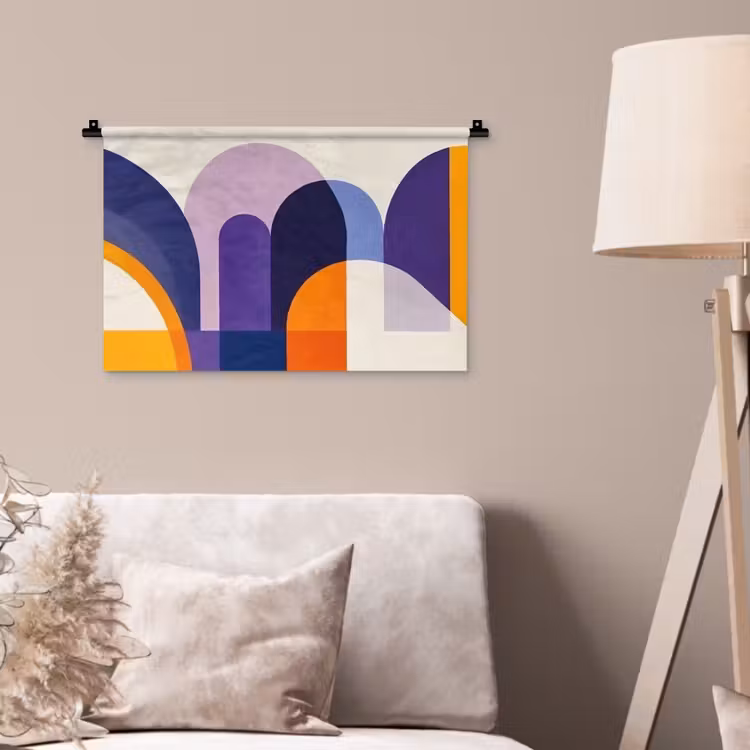 Wandkleed - Vormen - Abstract - Grafisch - Oranje — 2