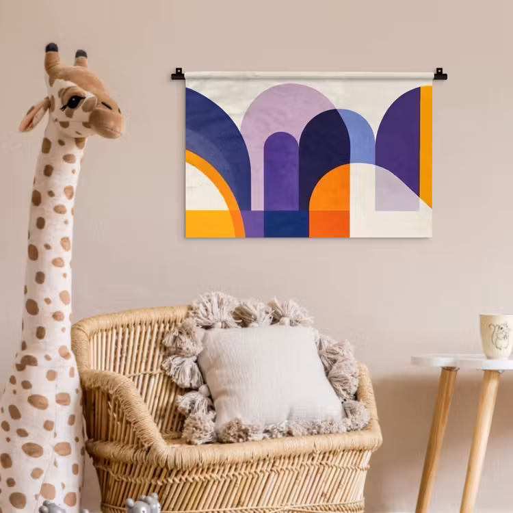 Wandkleed - Vormen - Abstract - Grafisch - Oranje — 5