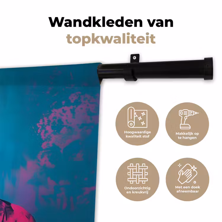 Wandkleed - Vrouw - Kauwgom - Zonnebril - Oranje — 3