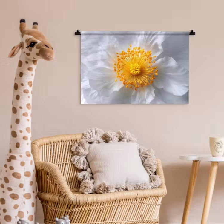 Wandkleed - Wit - Bloem - Elegant — 5