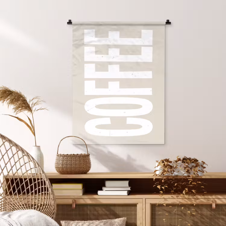 Wandkleed - Wit - Koffie - Vintage - Decoratie — 4