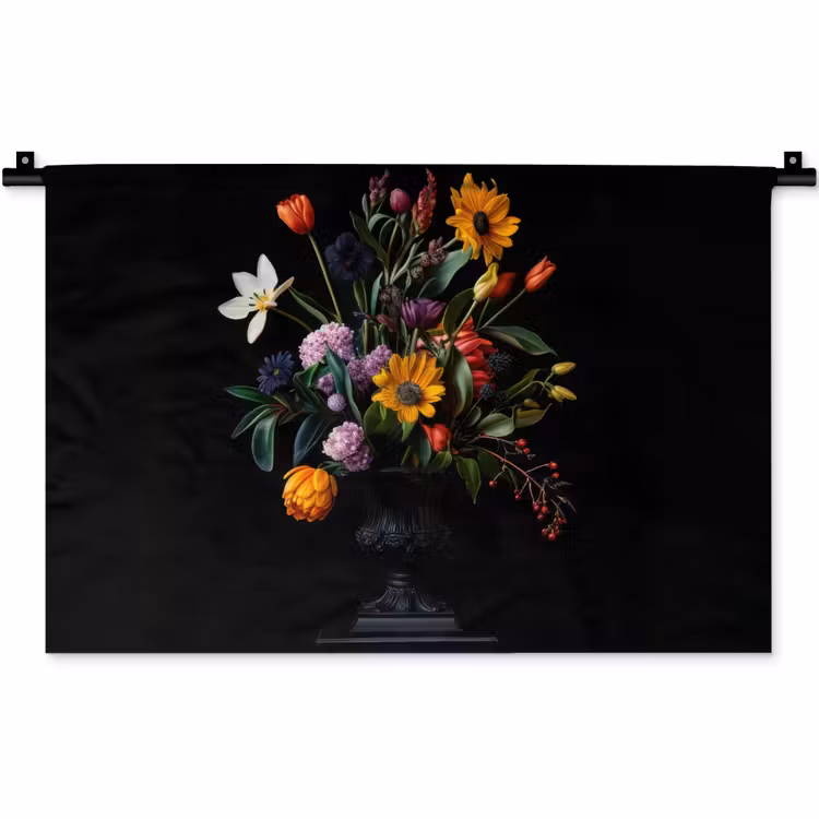 Wandkleed - Zonnebloemen - Boeket - Kleurrijk — 1