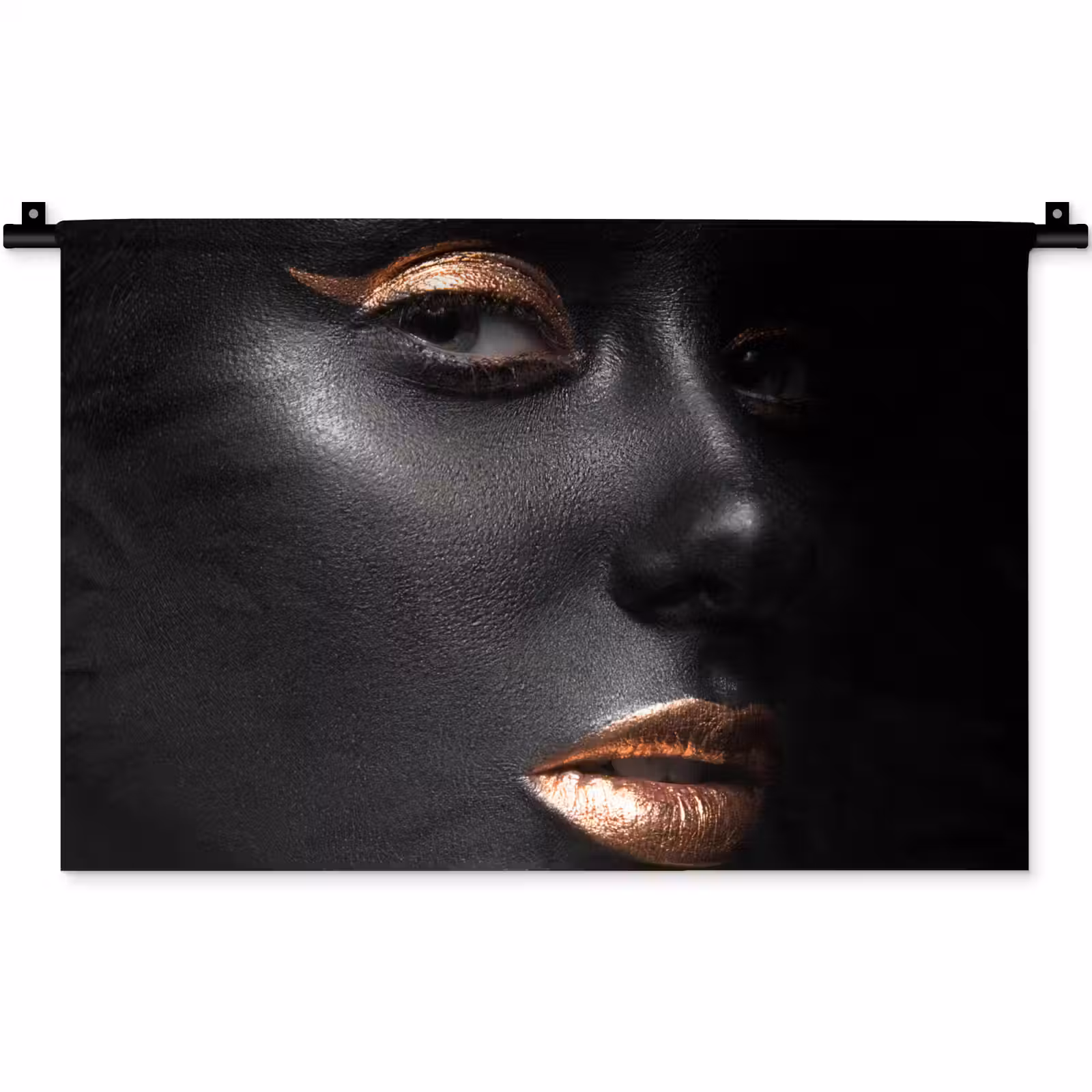 Wandkleed - Vrouw - Make-up - Koper - Zwart — 1