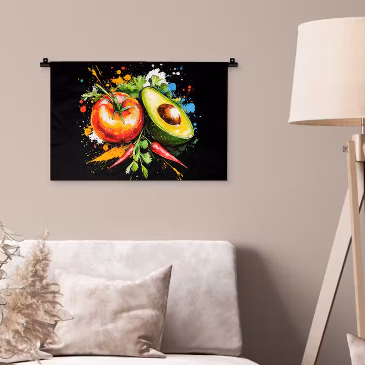 Wandkleed - Tomaat - Avocado - Peper - Graffiti - Verf - Modern — 2