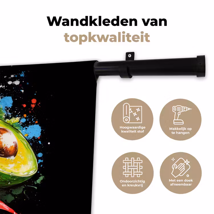 Wandkleed - Tomaat - Avocado - Peper - Graffiti - Verf - Modern — 3