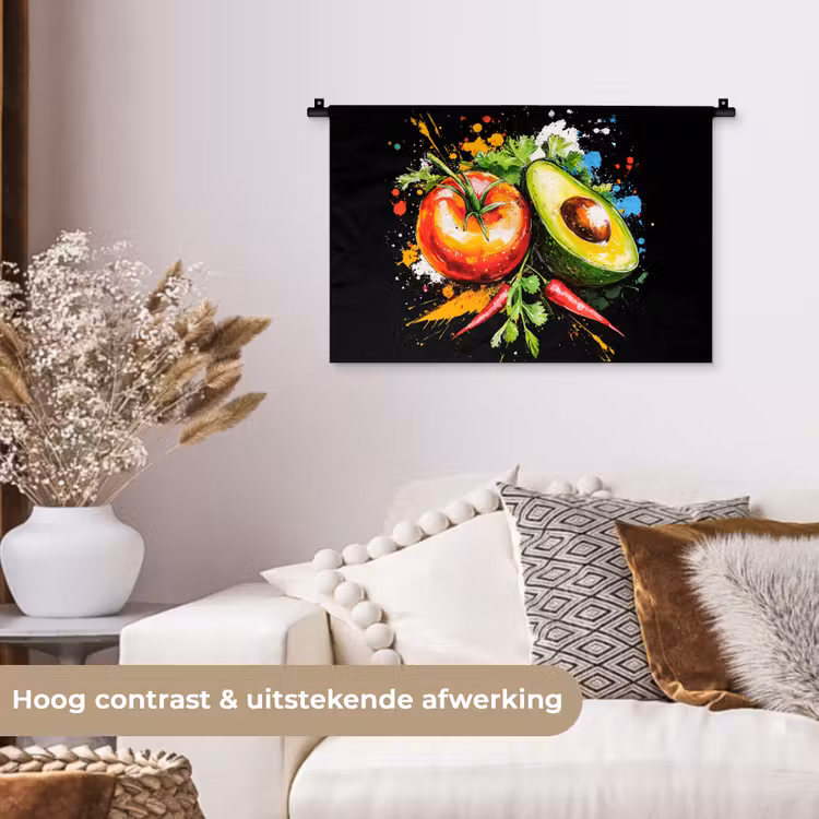 Wandkleed - Tomaat - Avocado - Peper - Graffiti - Verf - Modern — 4